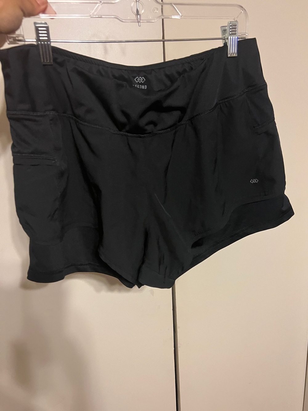 Women's Black Athletic Shorts with biker shorts under